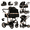 High view-BLACK GOLD, variant on EaseBaby 2-in-1 Baby Stroller,Travel Pushchair, High-View Infant Carriage with Cup Holder, Mosquito Net for 0-36 Months,Unisex,Black Gold