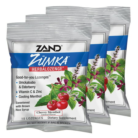 Zand HerbaLozenge Zumka | Vitamin C Lozenges w/ Zinc & Herbal Extracts for Soothing Throat | No Corn Syrup or Cane Sugar | Yummy Cherry, 15ct, 3