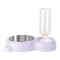 thumbnail image 1 of Comedero y bebedero portátil doble de acero inoxidable para perros y gatos. Púrpura, 1 of 9