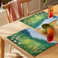 thumbnail image 4 of Placemat Set of 4 White Flowers Field Placemats for Dining Table Spring Oil Painting Washable Table Mats for Kitchen and Party Decor Indoor & Outdoor Use, 4 of 8