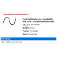 thumbnail image 2 of Front Right Brake Hose - Compatible with 2012 - 2020 Mitsubishi Outlander 2013 2014 2015 2016 2017 2018 2019, 2 of 2