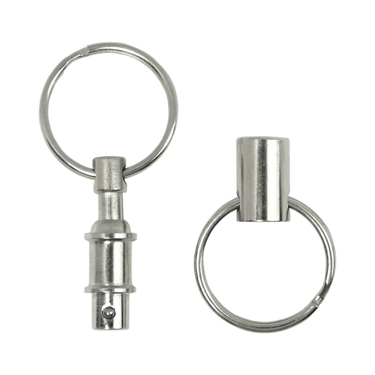 Juvale 12 Pack Quick Release & Detachable Dual Sided Pull Apart Keychain  with Key Ring, Silver