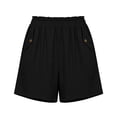 thumbnail image 7 of Utoimkio Women's Crinkle Gauze Shorts,Elastic High Waist with Button Detail Pockets, 7 of 7