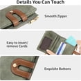 thumbnail image 4 of Small Wallets for Women Leather Bifold RFID Blocking Card Holder Compact Wallet Women with Zipper Coin Pocket, 4 of 6
