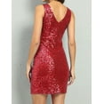 thumbnail image 5 of PrettyGuide Women's Sequin Cocktail Dress V Neck Bodycon Glitter Party Dress, 5 of 9