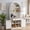 White, variant on 75" Farmhouse Tall Arched Pantry Cabinet with Charging Station, Storage Coffee Bar with Open Countertop and Adjustable Shelves for Kitchen Dining Room Living Room, Oak