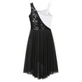 thumbnail image 5 of Aislor Kids Girls Sequin Sparkly Contemporary Lyrical Ballet Dance Irregular Tutu Dress Black 16, 5 of 7