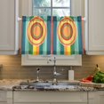 thumbnail image 2 of Yayeee Kitchen Curtains Tier Pair Light Filtering 27"x36" Rod Pocket Short Cafe Window Panel, Colorful Stripes, 2 of 7