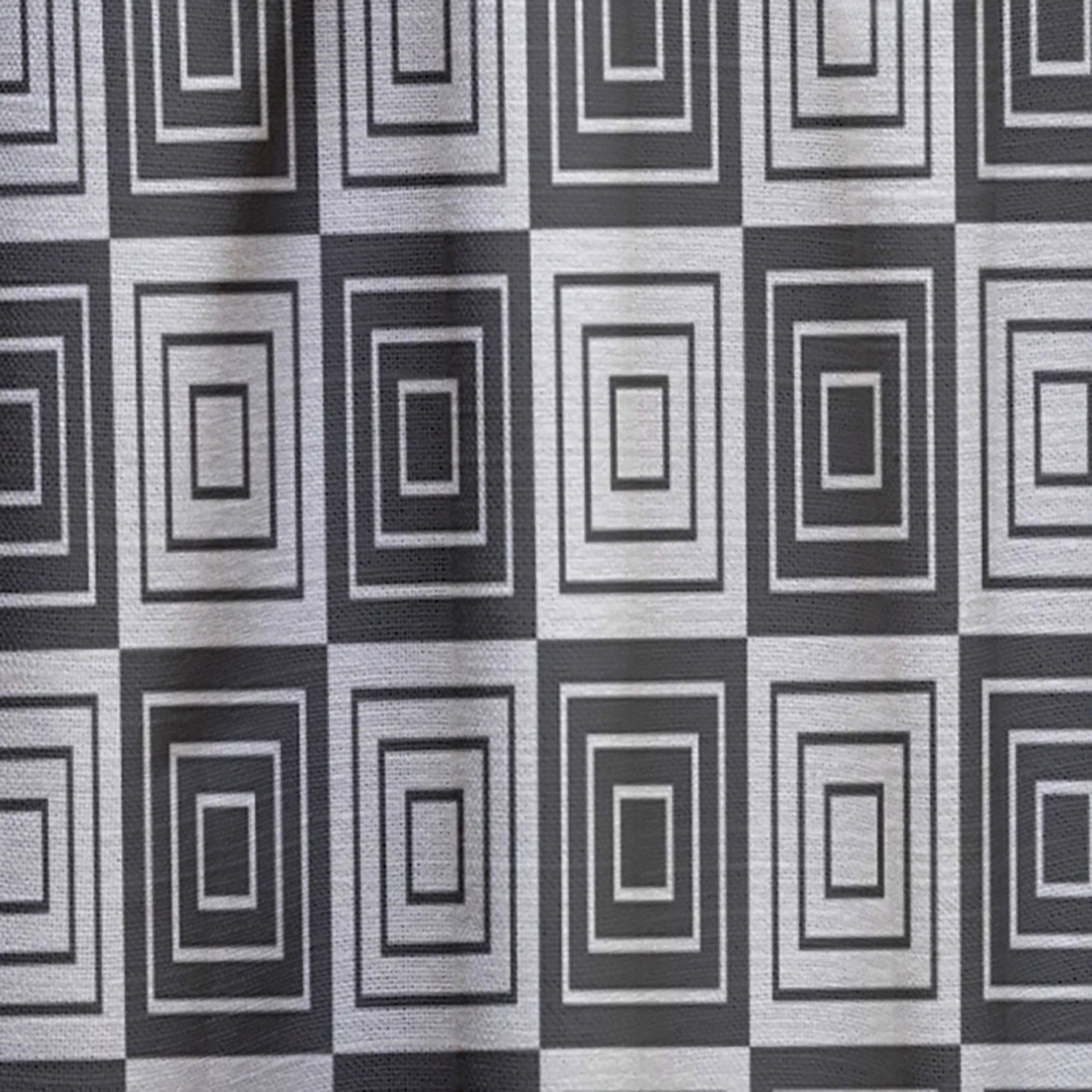 Designart 'Black and White Geometric Pattern XI' Mid-Century Modern Curtain Panel