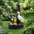thumbnail image 2 of Luxen Home Resin Duck Family Outdoor Patio Fountain, 2 of 8