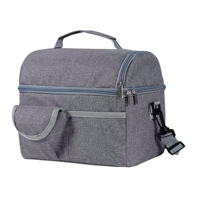 QualitChoice Insulated Lunch Bag Adult With Detachable Shoulder Strap Included Rational grey