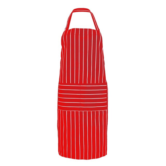 Wdftyju Delantal de cocina de rayas lisas con bolsillo frontal Chefs Cooking Baking (Rojo) Wdftyju 1du1vb5rn6ds5eg1D02