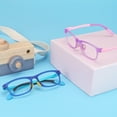 thumbnail image 5 of LAMBBAA Kids Blue Light Blocking Glasses for Boys Girls Square Flexible Frame UV400 Protection Anti Blue Ray Computer Game Anti Glare Eyewear for Children Age 3-12 (Blue+Purple), 5 of 5
