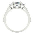 thumbnail image 4 of 1.88 ctw 3 Stone Anniversary Ring for Women | Emerald Cut Blue Moissanite | Hyperallergenic Solid 14K White Gold, 4 of 5