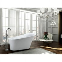 67 in. 96.8 lbs Freestanding Soaking Bathtub, Glossy White