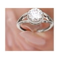 thumbnail image 4 of Round Shape Solitaire Moissanite Split Shank Engagement Ring 2 Carat - 8 mm - D-VS1 Grade, 18K White Gold, US 5.75, 4 of 7