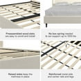 thumbnail image 6 of DHP Eveline Upholstered Platform Bed Frame with High Wingback Headboard, Queen, Ivory Boucle, 6 of 21