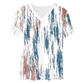 thumbnail image 5 of Dressy Blouses for Women Short Sleeve Soft V Neck Tee Casual Summer Tops Fashion Printed Tshirts Ladies Tops and Blouses, 5 of 5