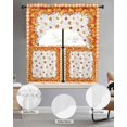 thumbnail image 2 of Fall Orange Pumpkin Swag Curtains for Living Room/Bedroom Windows, Thanksgiving Maple Leaf Plaid Check Kitchen Curtains and Valances Set 36 Inch Length, Light Filtering Swags Valance Curtain Panels, 2 of 5