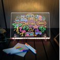 thumbnail image 2 of DJN DIY LED Message Board Acrylic Writing Warm White Adjustable 7 Color Pens Dry Eraser Light Up Stand For Kid Draw USB Cable Bedside Night Light Calendar 2ml Writing & Drawing Board, 2 of 7