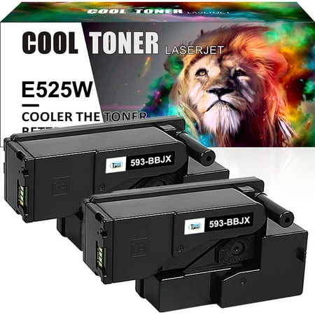 Cool Toner Compatible E525W Toner Cartridge for Dell E525W E525 593-BBJX Replacement Color Printer Toner Ink Black  2-Pack price history on PriceWatchPro