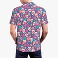 thumbnail image 3 of Balery colorful Skull flower Printed Men’s Short Sleeve Polo Shirt, Midweight Men's Shirt,Golf Polo shirts -Small, 3 of 8