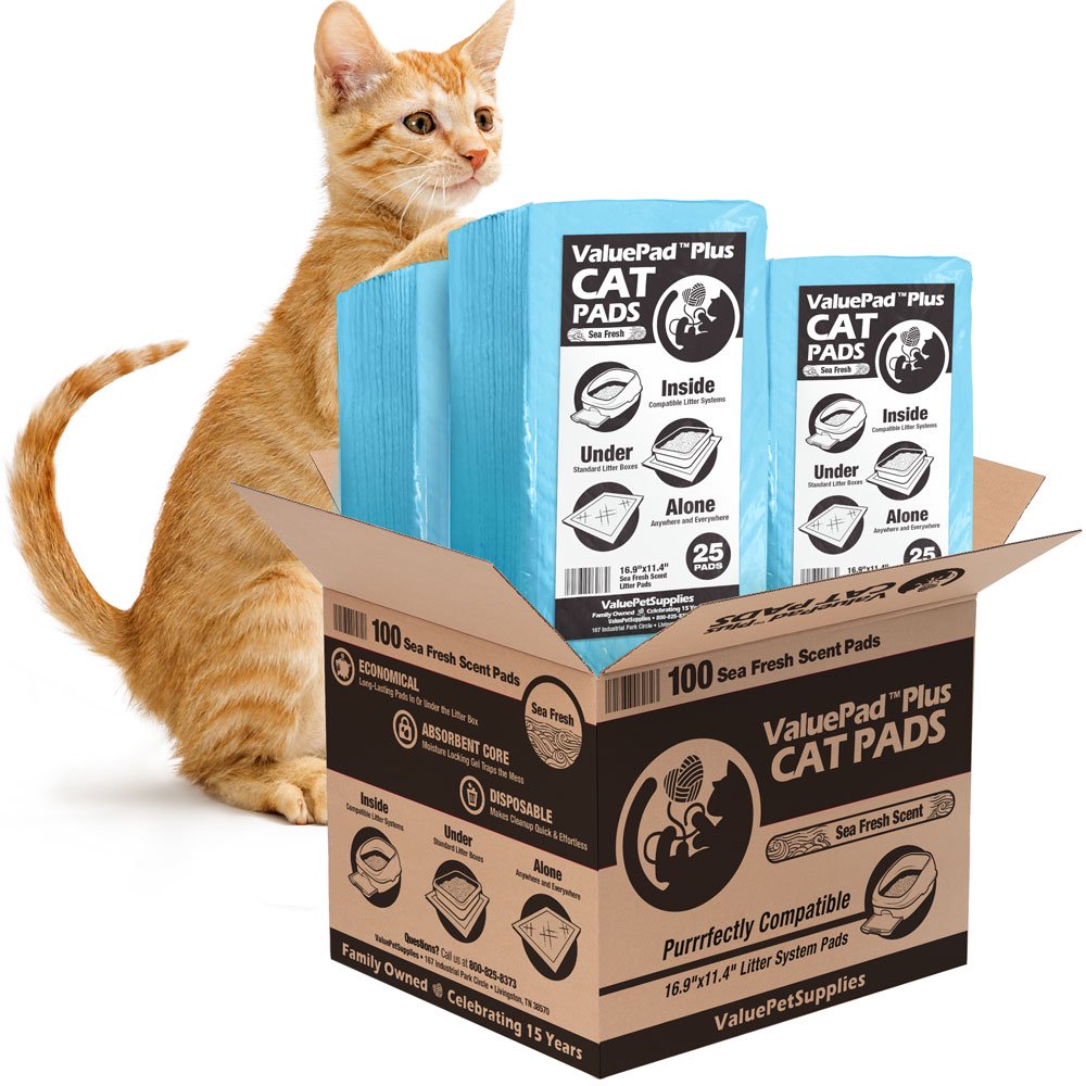 NEW ValuePad Plus Cat Litter Pads, 16.9x11.4 Inch, Sea Fresh Scent