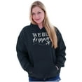 thumbnail image 3 of Funny We Be Trippin Airplane Travel Unisex Plus Fleece Graphic Hoodie Brisco Brands 4X, 3 of 5