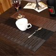 thumbnail image 4 of 6 pcs Non-Slip PVC Placemats (45x30cm) Placemats (Black-Brown), 4 of 5