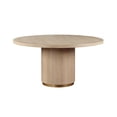 thumbnail image 2 of Benjara Emi 5 Piece Dining Table and Chairs Set, Round, Pedestal Base, Oak Brown, 2 of 6