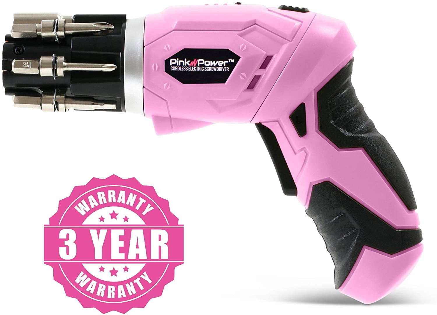 Pink Power 3.6 V Rechargeable Cordless 