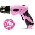 Pink Power 3.6 V Rechargeable Cordless Electric Screwdriver Set with
