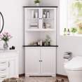 thumbnail image 6 of VEIKOUS 71'' Tall Corner Storage Cabinet w/ Doors & Shelves for Living Room, Bathroom, Kitchen, White, 6 of 10