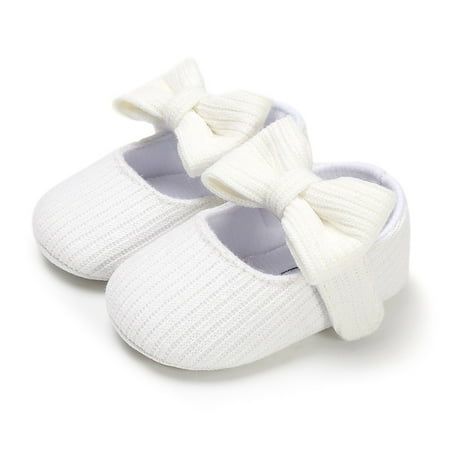 

hirigin Toddler Baby Girls Princess Shoes Cute Bowknot Knitted Soft Sole Sneaker