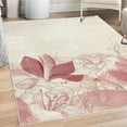thumbnail image 1 of Flower Decorative Rug, Retro Floral Background Hibiscus Silhouettes Dramatic Romantic Nature Art, Quality Carpet for Bedroom Dorm and Living Room, 6 Sizes, Dried Rose, by Ambesonne, 1 of 4