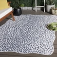 thumbnail image 2 of Safavieh Courtyard Karina Animal Indoor/Outdoor Area Rug, Ivory/Navy, 5'3" x 7'7" Scalloped, 2 of 16