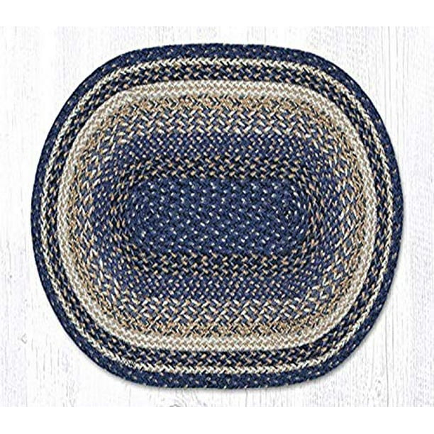 Capitol Importing 02-997 20 x 30 in. Deep Blue Braided Rug 
