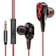 thumbnail image 1 of Auriculares de música de 3,5 mm con graves profundos en la oreja Auriculares deportivos con cable y micrófono (rojo) Likrtyny  Para estrenar, 1 of 4