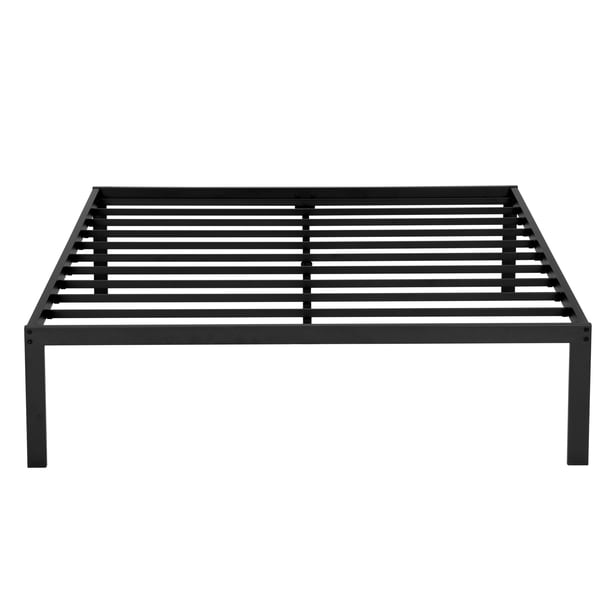 GranRest 16" Platform Metal Bed Frame with Steel Slat, Mattress