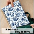 thumbnail image 3 of Cuaderno espiral Elpwk Retro con estampado floral azul y blanco, 14 x 21 cm, 3 of 6