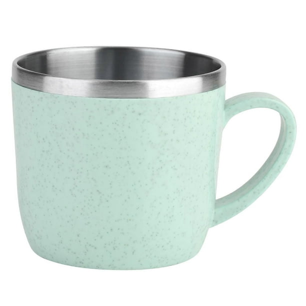 Stainless Steel Tumbler with Wheat Straw for Water, Coffee, Juice, Milk (Green)