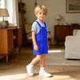 thumbnail image 6 of VeFlora Boys Overalls Summer Outfits Adjustable Strap Long Pants Casual Sleeveless Rompers Jumpsuits with Pockets(Blue/9-10 Years), 6 of 6