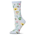 thumbnail image 3 of MeMoi Flower Garden Bamboo Blend Crew Sock - Womens - Female, 9-11, Sky Blue, 3 of 5