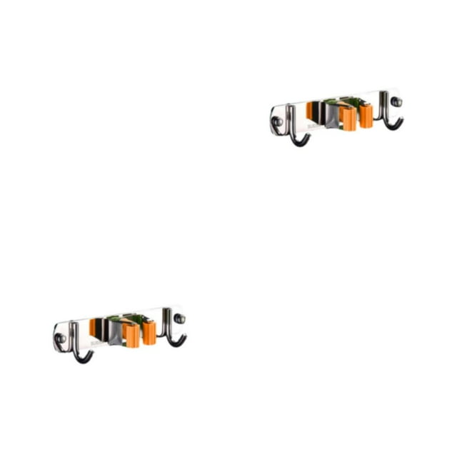 ZheElen Porte-Coton Pratique en Acier Inoxydable - Fabrication Résistante à la Corrosion Porte-Coton Multifonctionnel Robuste Rapide Porte-Balai orange 1 Pince et 2 Crochets 2ensemble