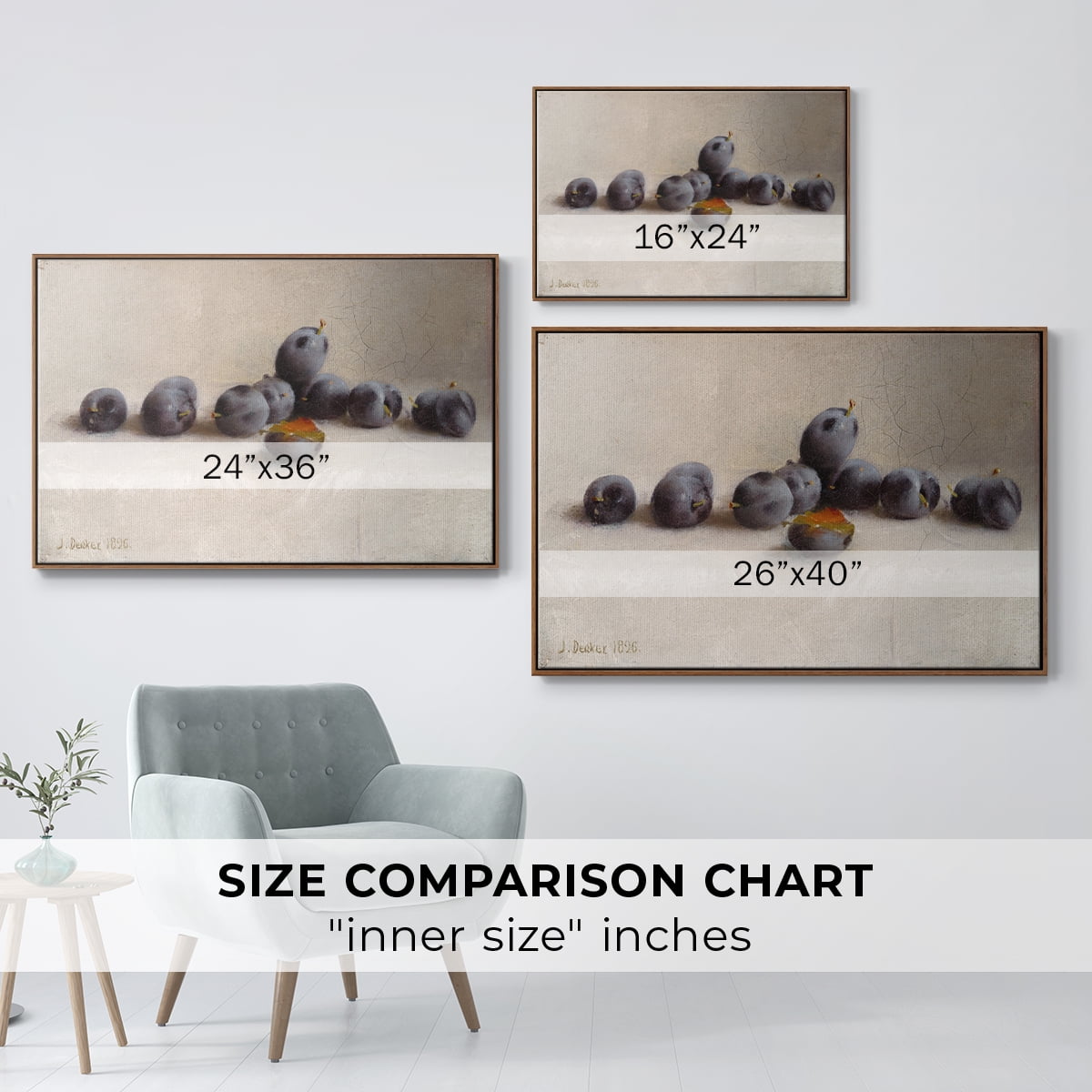 Vintage Botanical Print-XLIV By Wexford Home Framed in Walnut Wood Gallery Wrapped Canvas 27 in. x 41 in.