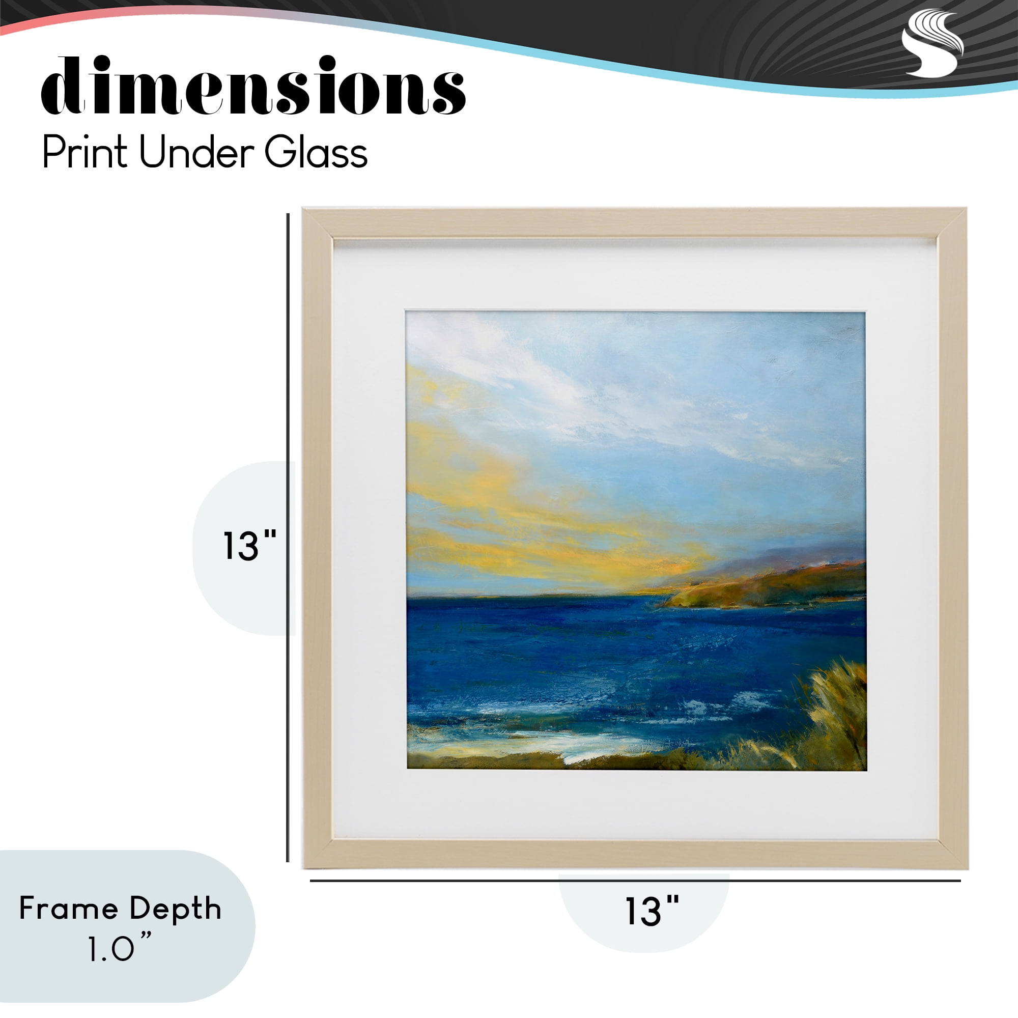 Stupell Industries Vibrant Ocean Light at Dusk Birch Framed Print Under Glass, design by Patrick Dennis
