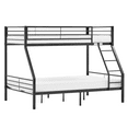 VINGLI Bunk Bed Twin over Full Sturdy Metal Bed Frame with Flat Ladder