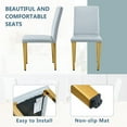 thumbnail image 5 of Set of 4 Light Gray PU Dining Chairs with Metal Legs, Comfortable Seating for Dining Room, 5 of 10