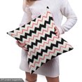 thumbnail image 5 of Geometric Upholstery Fabric by the Yard, Chevron Pattern Illustration of Horizontal Zigzag Lines Print, Decorative Fabric for DIY and Home Accents, White Charcoal Grey and Coral by Ambesonne, 5 of 5