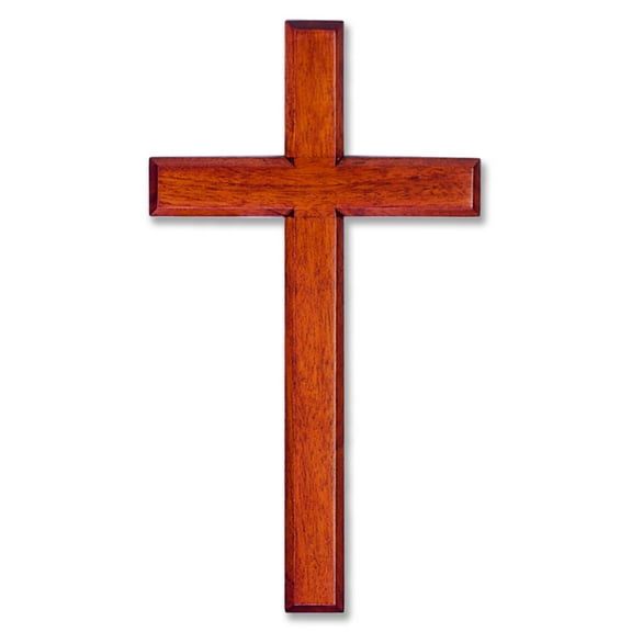 H.J. Sherman 12" Wall Cross - Mahogany | Men's | Women's | 12" Size | Mahogany Color | Hangs or Mounts on Wall | Wall Cross